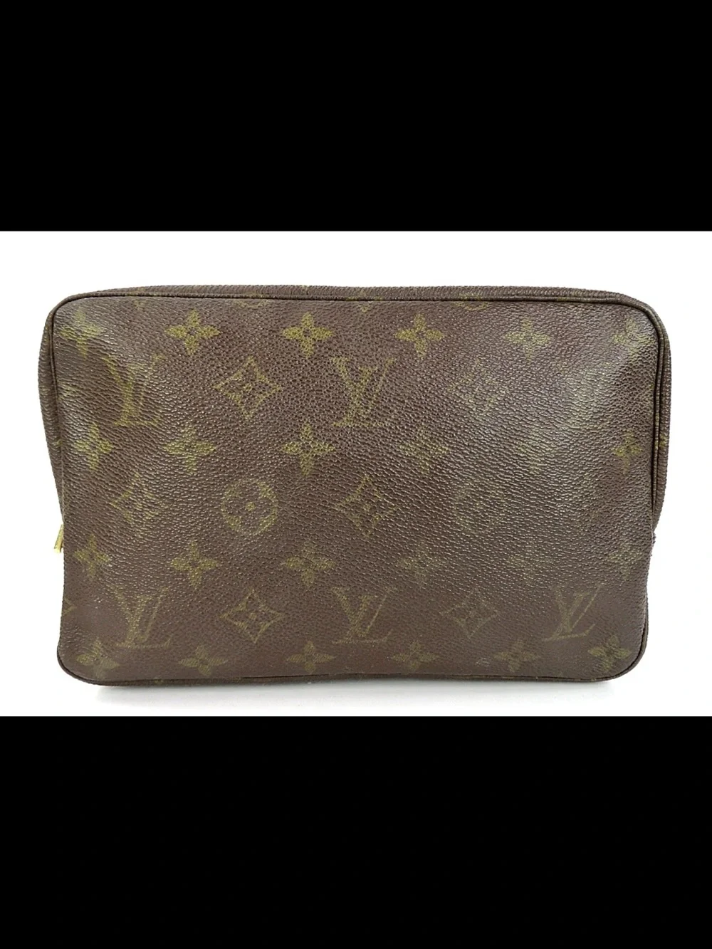 Louis Vuitton Monogram Canvas Clutch - Brown/Gold Accents